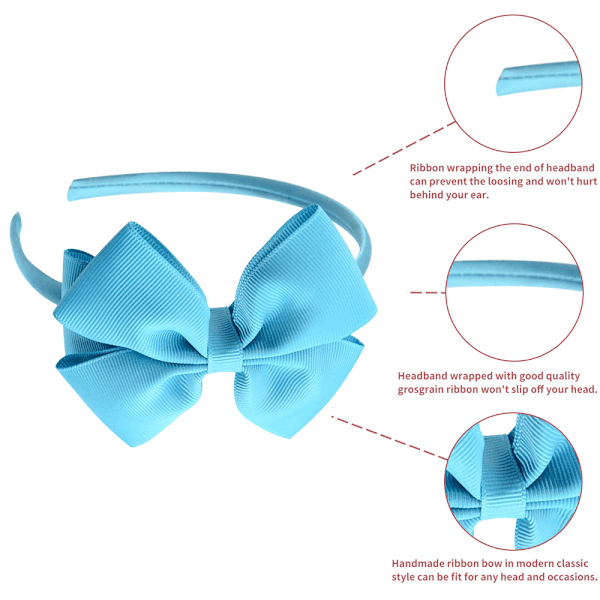 Mode Svart Rosett Hårband Bowknot Hårband Stor Rosett Grosgrain Band Hår Hoop Hårband