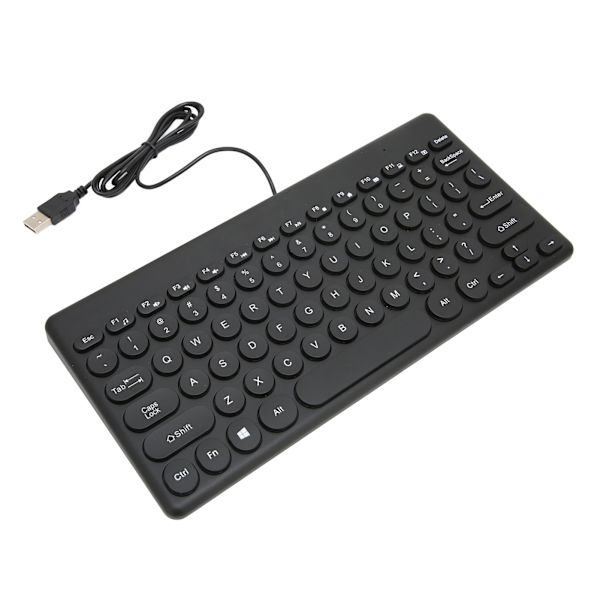 Tangentbord och Mus Combo Bekväm Ergonomi Energisparande 78 Tangenter Runda Tangentlock 4 Musknappar Trådbunden Datortillbehör Svart