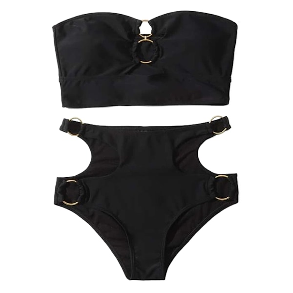Dam Ribbad O-Ring String Bikini Baddräkt Cheeky Tanga Badkläder Två Delar