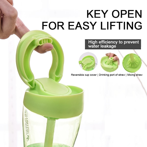 Shakerflaska - Läckagesäker, Osplitterlig, Luktresistent, BPA-Fri Plast Hybrid Vattenflaska Shakerflaska