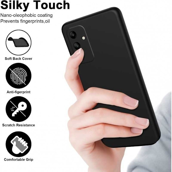 Samsung A05s, Gummibelagd, Mattsvart, Skal, Kameraskydd, Liquid
