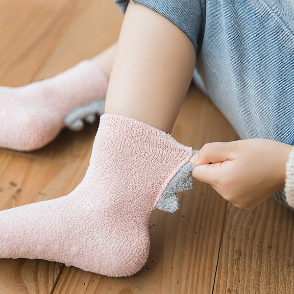 5 Par Strumpor med Grepp, Halksäkra Strumpor för Babyflickor/Pojkar Halksäkra för Nyfödda Spädbarn Barns Söta Babystrumpor med Fruktmönster Halksäkra
