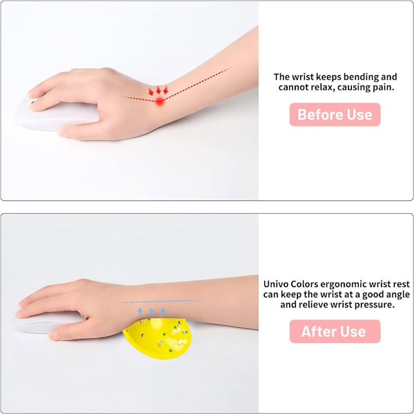 Ergonomisk handledsstöd i silikon, transparent handledsstöd, hjärtformad genomskinlig sval handkudde