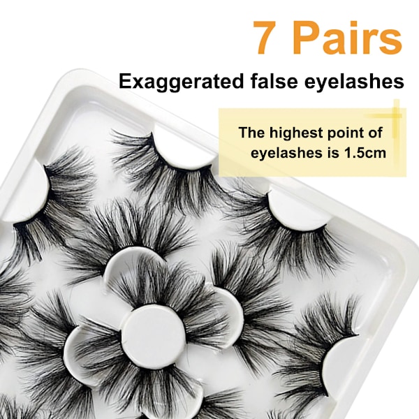 Falska ögonfransar Cat-Eye Fluffy Faux Mink Lashes Pack Dramatiska Långa Tjocka Volym Falska Ögonfransar
