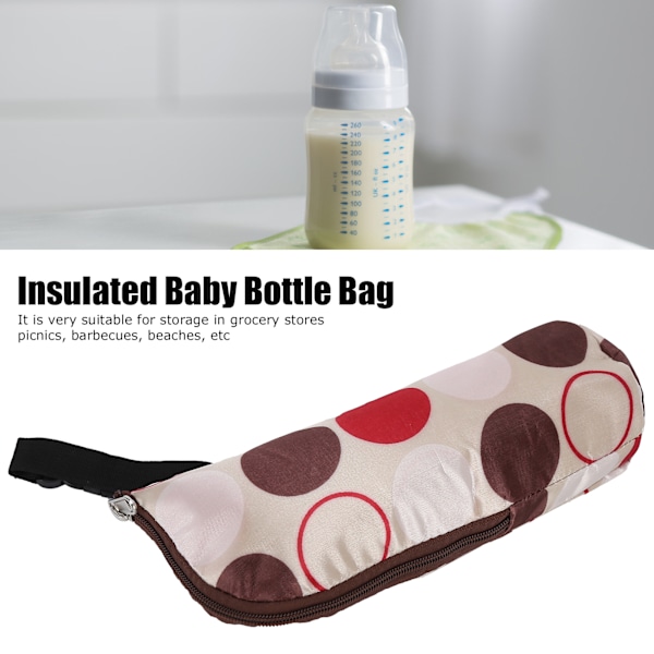Isolert flaskepose for amming, bærbar termospose for babyflasker, holder for barnevogn, beige hagemann