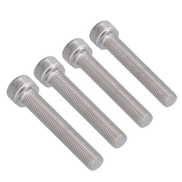 4 stk. Hex Bolt Sokkelskrue A2 Rustfrit Stål 1,25 mm Fin Pitch Fastgørelseshardware M10x60