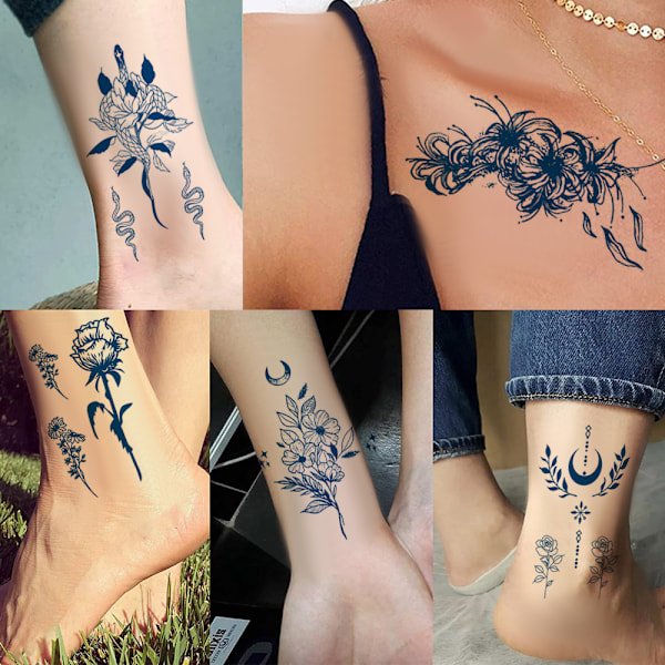 Tatuoinnit kestävät 1-2 viikkoa, 10-arkkinen väliaikainen tatuointi, tatuointitarrat aikuisille miehille, naisille, tytöille ja lapsille