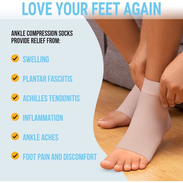 Kompressionssokker til Plantar Fasciitis (1 eller 2 par), 20-30 mmHg