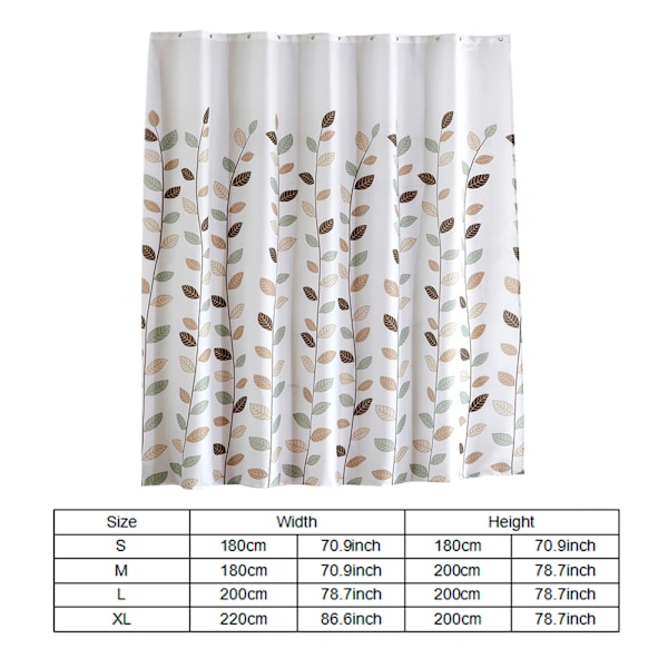 Dusjforheng i polyester med blomsterblader, tykk vanntett badeforheng (L 200*200cm)