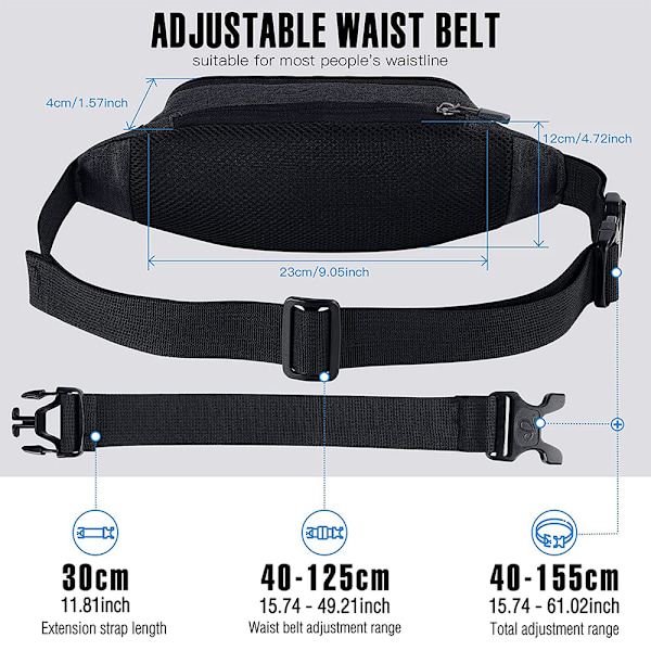 Midjeväska: Löpning Midjeväska Bumbag Bälteväska Sport Mode för Jogging Vandring Kvinna Man