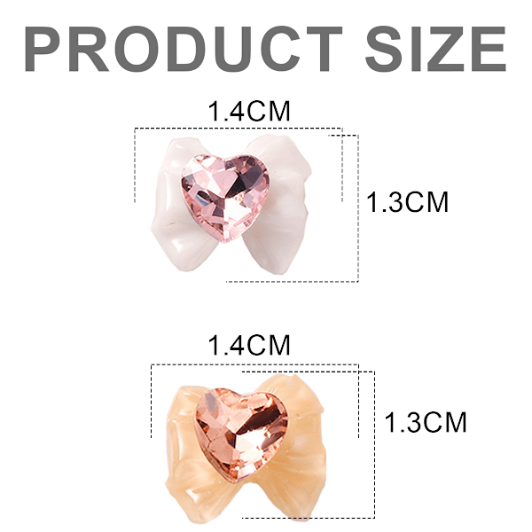 12 st Nagelprydnader Transparent Färg Rosett Nageltillbehör Resinformad Borr Nageldekorationer