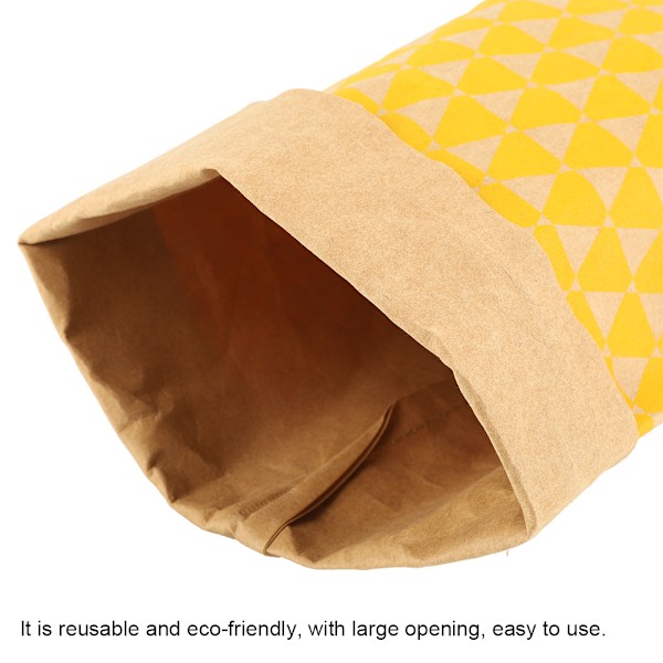Gul Kraftpapirpose Blomsterpotte Deksel Beholder Hjem Oppbevaringspung (12*12*30cm)