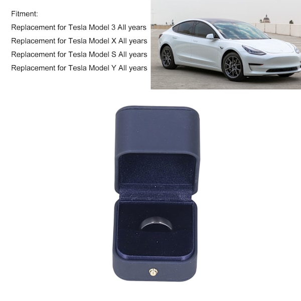 Nøglering til bil Vandafvisende Mat Sort med Plysæske Udskiftning til Tesla Model 3 X S Y Alle År8#
