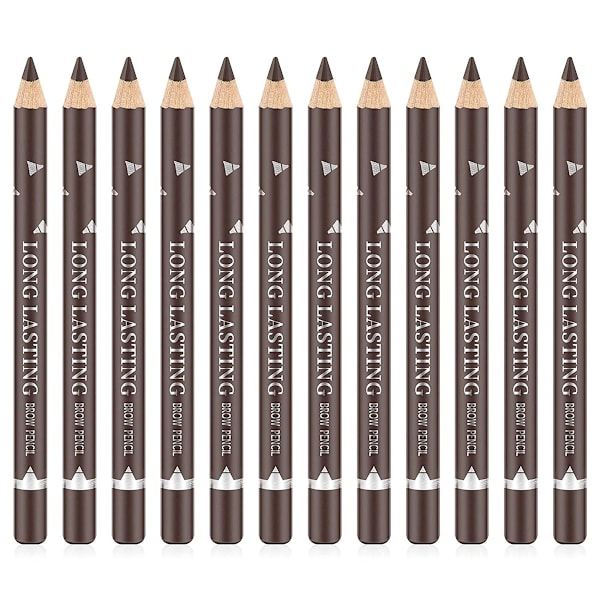 12 stk. Sorte Øjenbryn Eyeliner Blyanter Makeup Pen, Vandfast Øjenbryn Blyant, Langvarig Farve Øjenbryn Gel Pen, Øjenbryn Farveblyanter