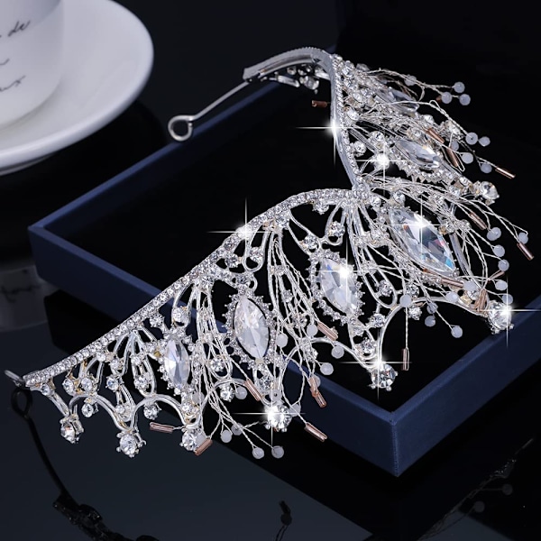 Rhinestone Bryllupskroner og Tiaraer for Kvinner, Kostymefest Hårtilbehør med Edelstener
