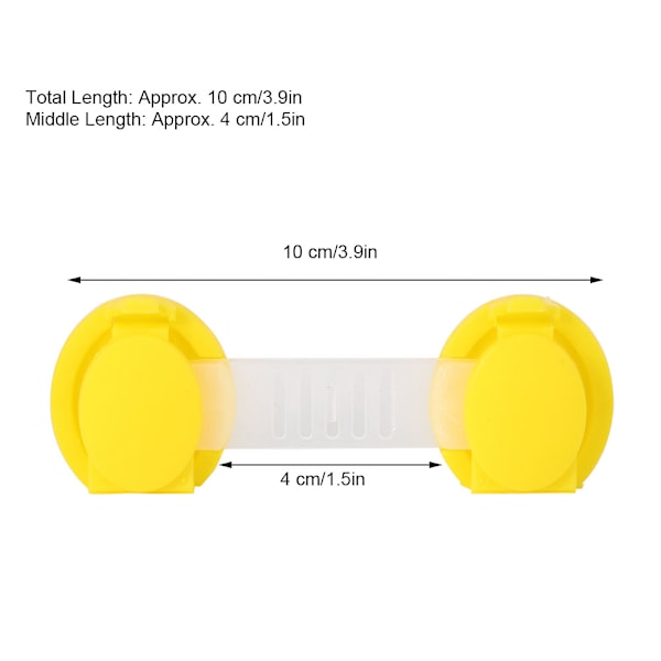 10 stk. Baby Sikkerhedsskabslåse Baby Børnesikring Skab Møbler Køleskabslåse 10cm/Gul