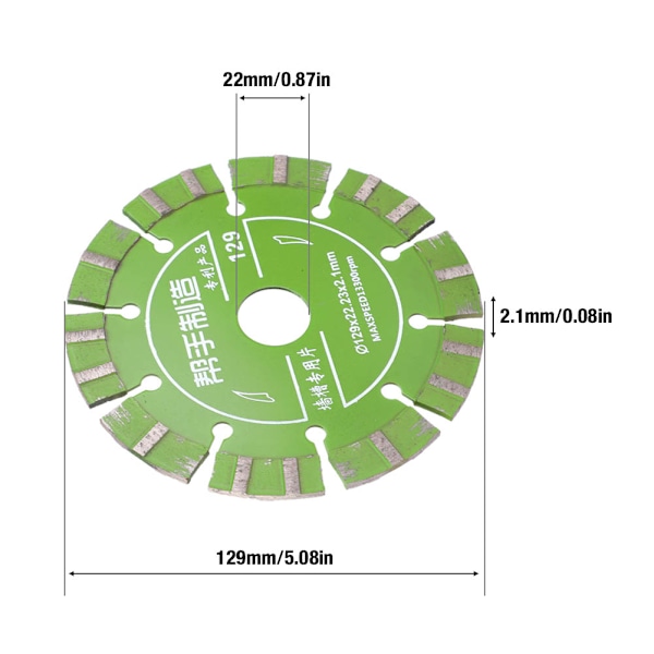 2 kpl Timantti Leikkaus Sahaus Terä Seinä Uritettu Levy 129*22*2.1mm Marmori Graniitti