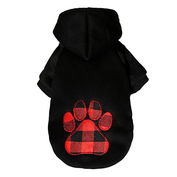 Hunde-Hoodie med Hundepot-Formet Buffalo Plaid Print - Varmt Hvalpe Tøj med Hat - Hundetøj med Hætte