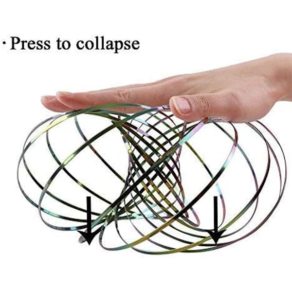 1 stk Rustfrit stål armbåndslegetøj 3D magisk flowring interaktiv kinetisk fjederarmbånd afstressende legetøj til børn og voksne
