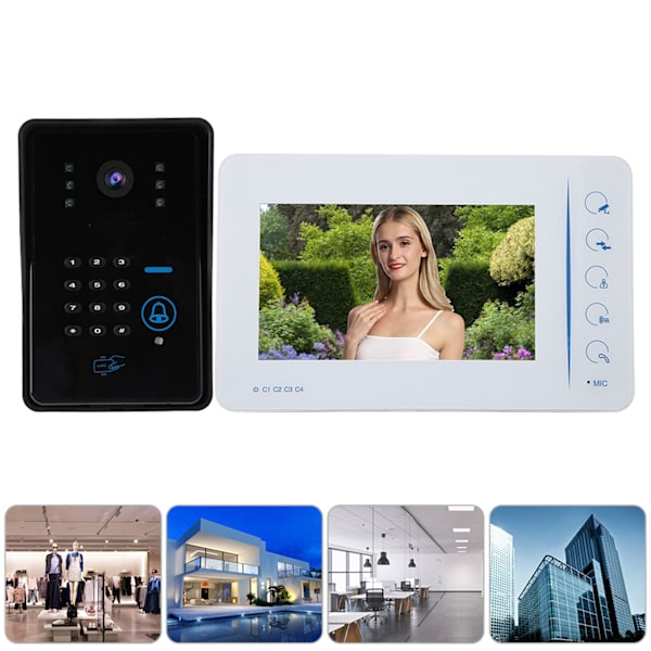 7 tum LCD-monitor Intercomkamera Videodörrtelefon Dörrklocka Access Control System 110-240V (UK)