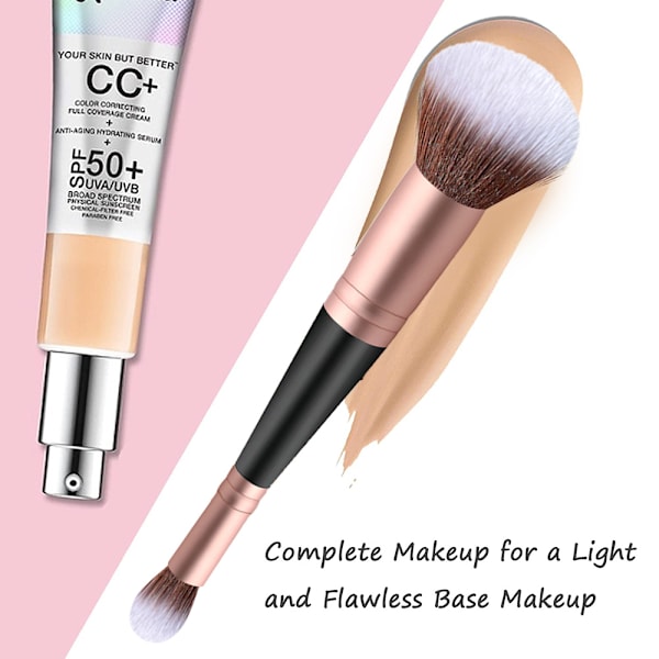 Foundationborste för flytande makeup Dubbelsidig foundationborste & concealerborste