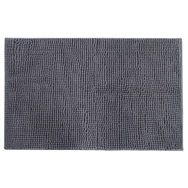 Chenille Anti-slip Vandabsorberende Skridsikker Måtte Badeværelse Stue (Mørkegrå)