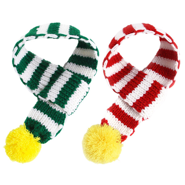 2 kpl Koiran Neulotu Neulehuivi Valkoisella Pompomilla Lämmin Bandana Talviloma Lemmikkieläinten Tarvikkeet Kissahuivi
