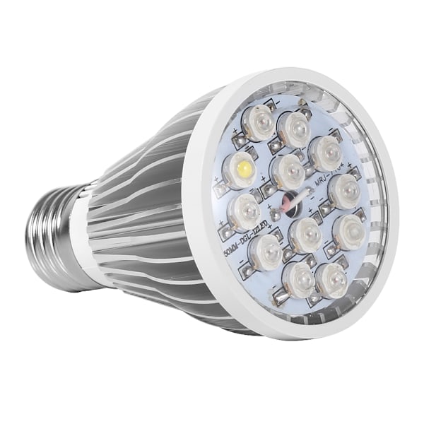 85-265V 24W 12 LED Vækstlys Pære Blomst Plante Hydroponisk Veg Vækstlys (Lang E27)