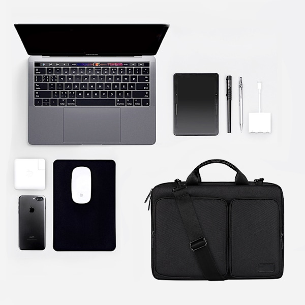 Skyddande axelväska för bärbar dator, fodral för MacBook Pro 16 tum och 15 tum - 15,6 tum bärbar dator
