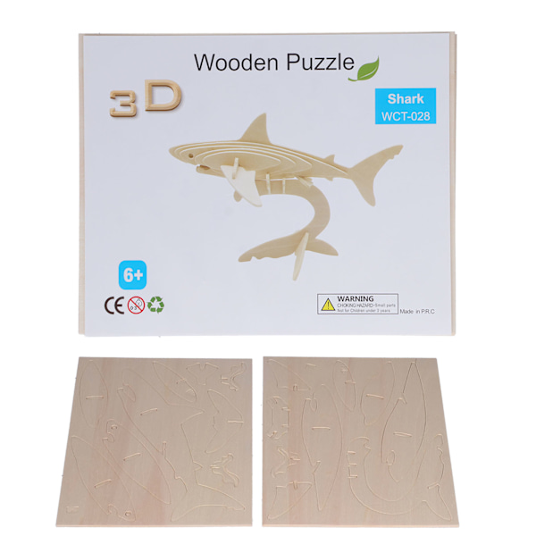 3D Träpussel Leksak Kreativ DIY Hjärnteaser Djurpussel för Barn Över 6 År Gamla 028