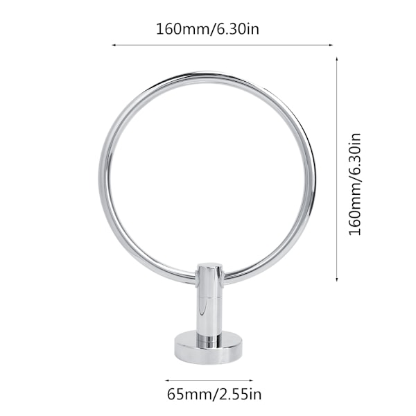 304 Rustfrit Stål Håndklæde Ring Hånd Stativ Holder Væghængt Skinne Hængende Håndklæde Krog