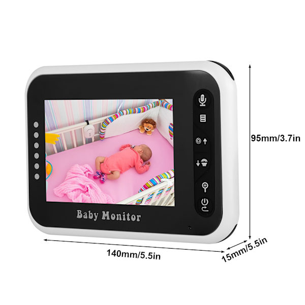 3,5 tum Display Infraröd Nattseende Trådlös Digital Videokamera Babymonitor 100‑240V