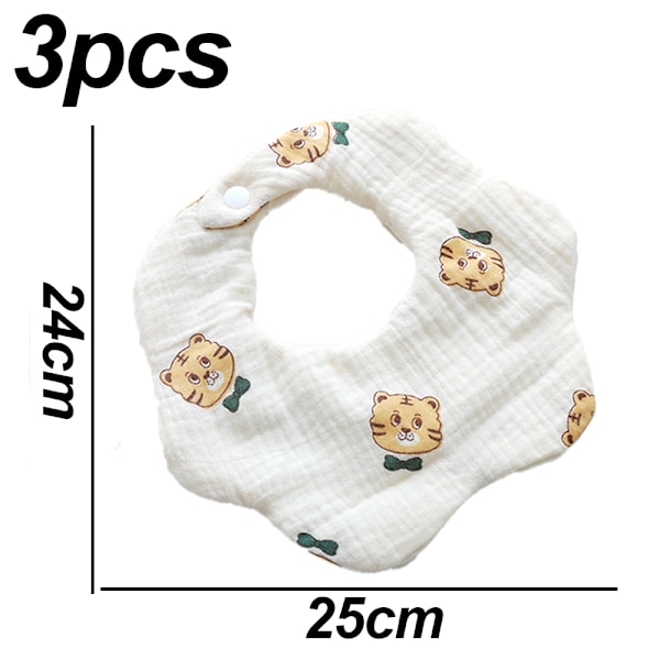 Baby Bandana-Sjal Spottduk för Drool och Tandspottning Bomullsabsorberande för Pojke Flicka