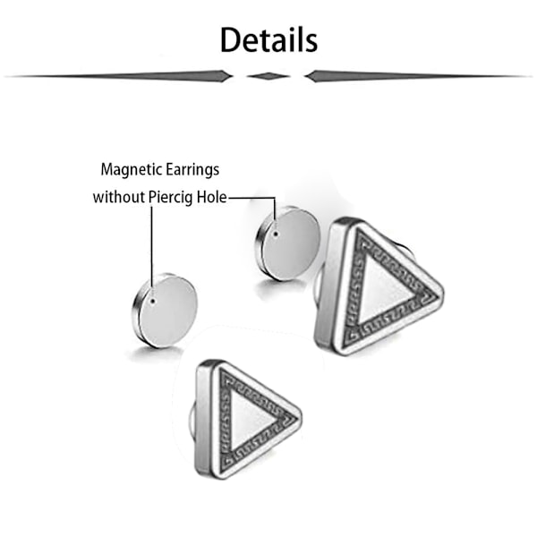 4 st triangulära magnetiska öronsmycken