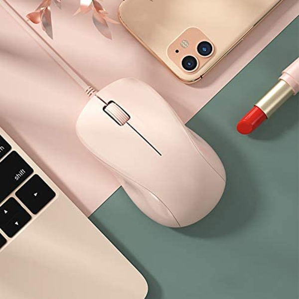 USB Stille Kablet Computermus, Let At Klikke Kontor og Hjem, Pink