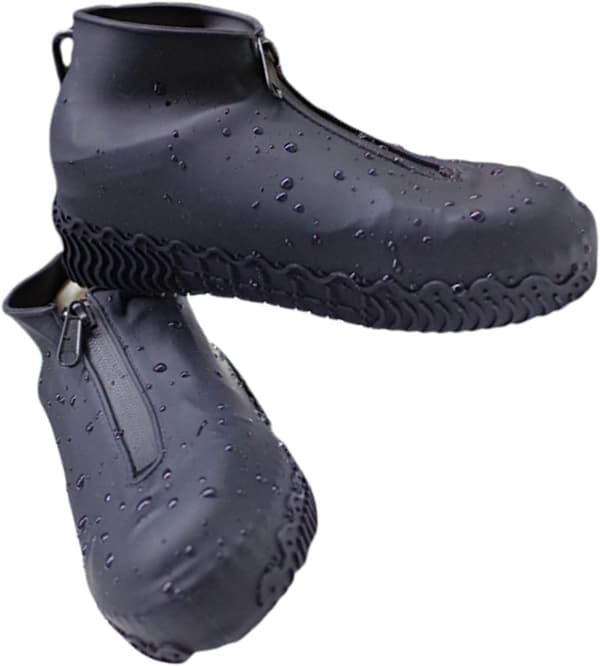 (Black, M) Reusable Shoe Covers, 1 Pair Waterproof Silicone Shoe Covers[TT]