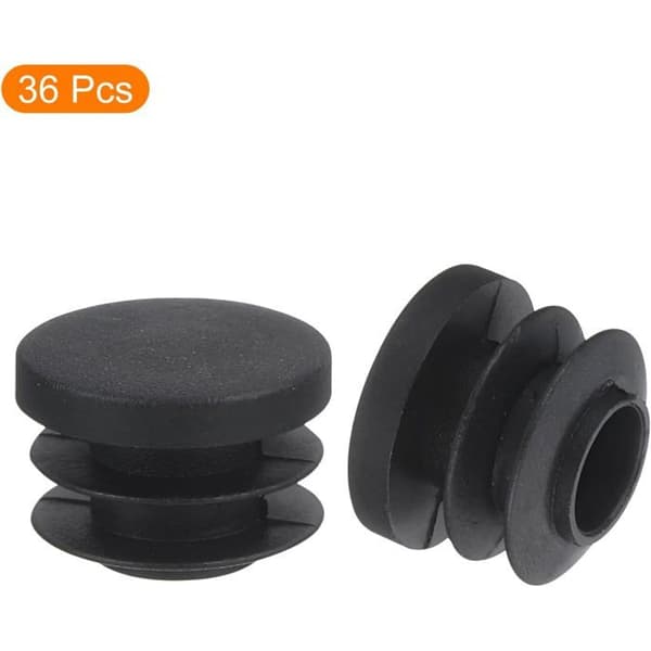 Møbelfodbeskyttere - 36 dele - Sort PE-plast - 19 mm skridsikker - Til stole