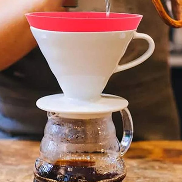 Häll över kaffedroppare i rostfritt stål Återanvändbara kaffefilter Enkellagers kaffedroppmaskin Ingen blockering Metallkon med halkfritt koppställ och