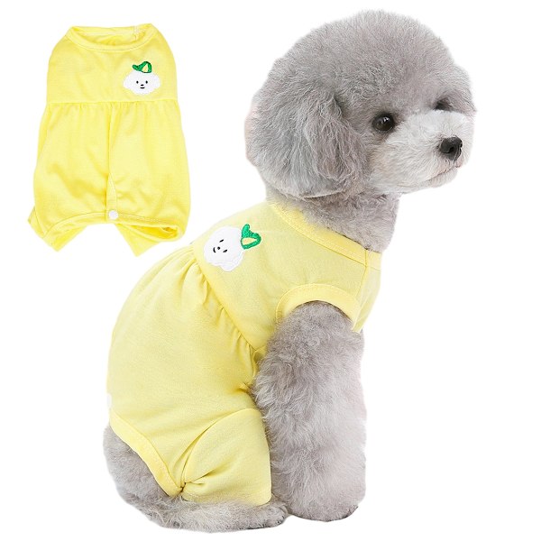 Katte Kirurgisk Gendannelsesdragt, Kæledyrs Kirurgisk Onesie Efter Operation, Kæledyrs E-krave Alternativ til Hund (Gul)