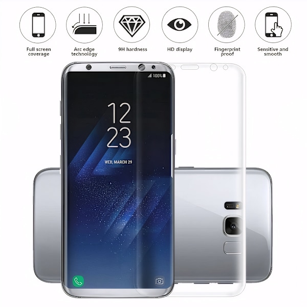 3x Heltäckande Skärmskydd för Samsung S9 i Plast Transparent one size