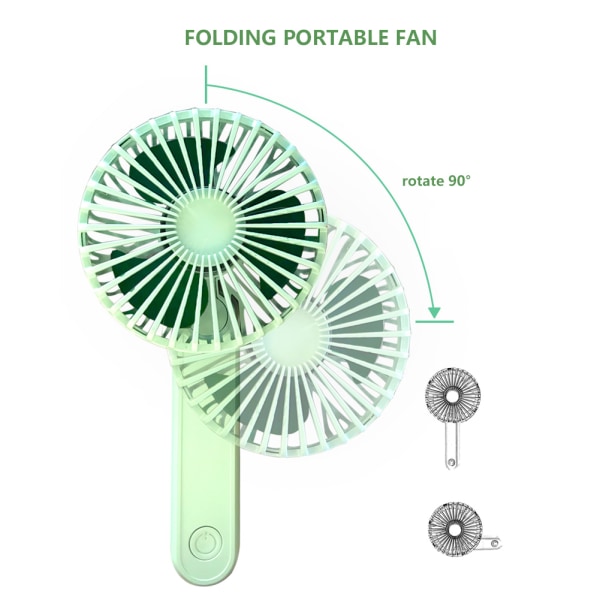 Bærbar Kompakt Håndholdt Folding Fan USB-Lading for Sommeren