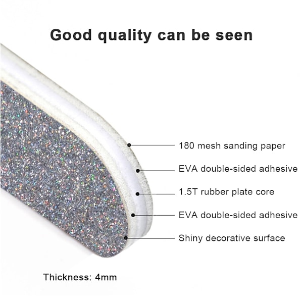 50 st Nagelglitter Färgglada Nagelfilsremsor Manikyr och Pedikyr Nagelfils Dubbelsidiga