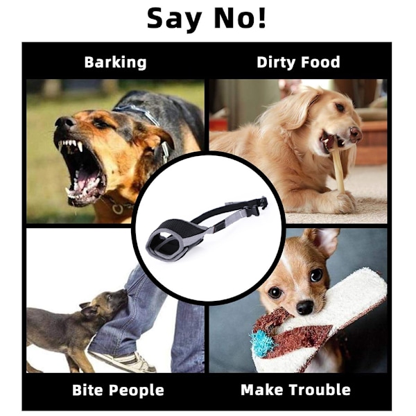 Hundmunstycke Nylon Mjukt Munstycke Anti-Biting Barking Säkert, Mesh Andningsbart Husdjur Munskydd för Små Medelstora Stora Hundar