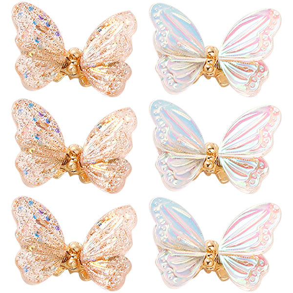 6 kpl Aurora Magic Resin -kynsiporaa jousella tanssivan perhosen kynsikoristeilla