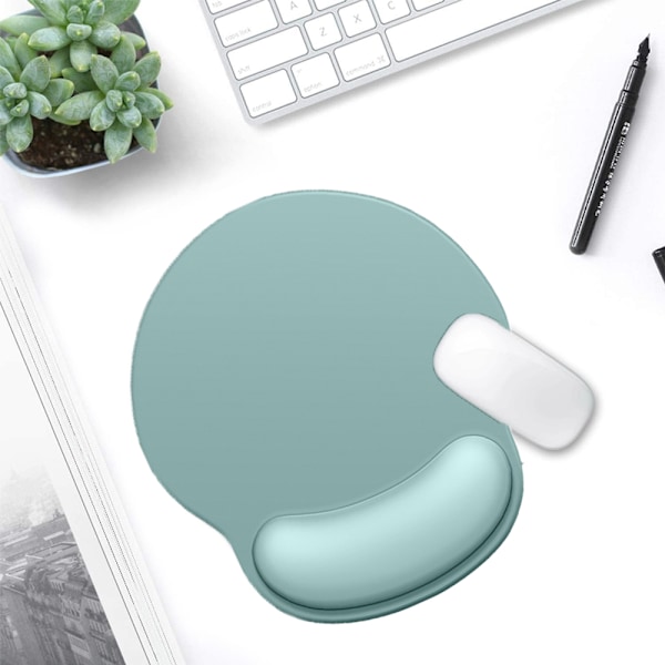 Ergonomisk musmatta, silikonmusmatta med handledsstöd, bekväm bärbar musmatta, halkfri gummibas