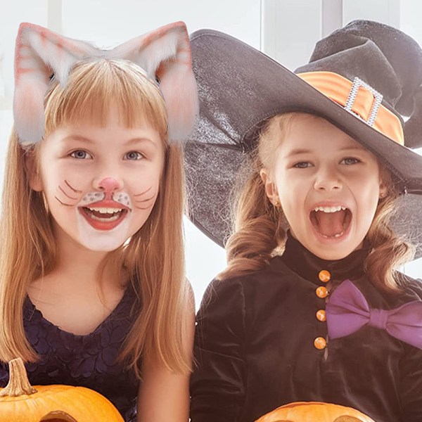Ketun ja kissan pitkät turkkiset korvat hiuksiin, suden eläin anime Halloween jouluasu hiusrengas ja hiusneula