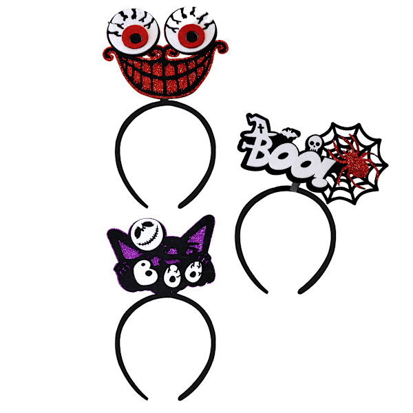 3 kpl Halloween-hiusnauhaa, haamu-noita-hiusrenkaat Halloween-juhliin, temppuiluun ja naamiaisiin