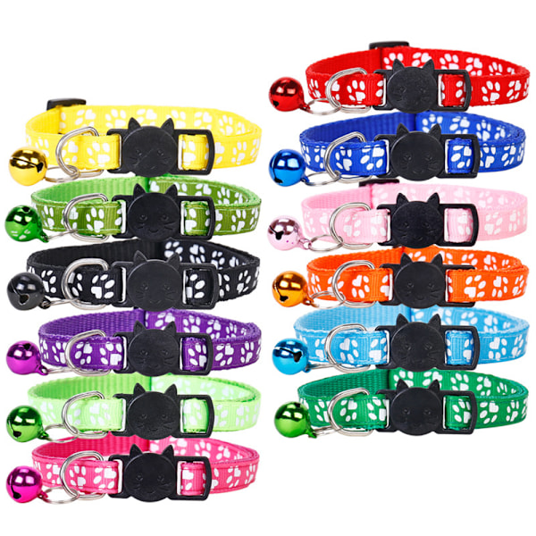 Valp ID-halsband Sött valpmönster valphalsband mjuk nylon delad lyser i mörkret
