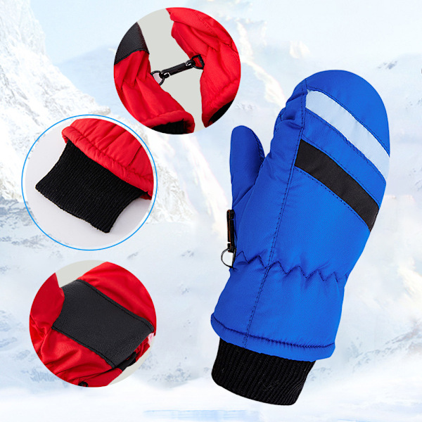 Vinterbarnens Snövant Unisex Vattentäta Skidvantar Varma Vinterhandskar