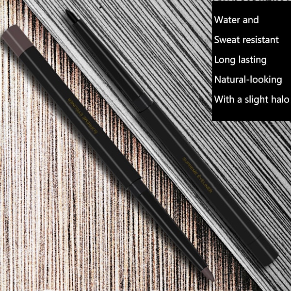 Långvarig Eyelinerpenna, Mjuk & Bländbar Makeup, Smudge-resistent Penna Eyeliner Svart & Djupbrun